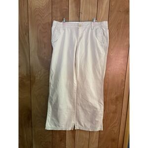 Old Navy Womens Khaki Wide Leg Pants Cream Beige Size 14 Regular Cotton Twill
